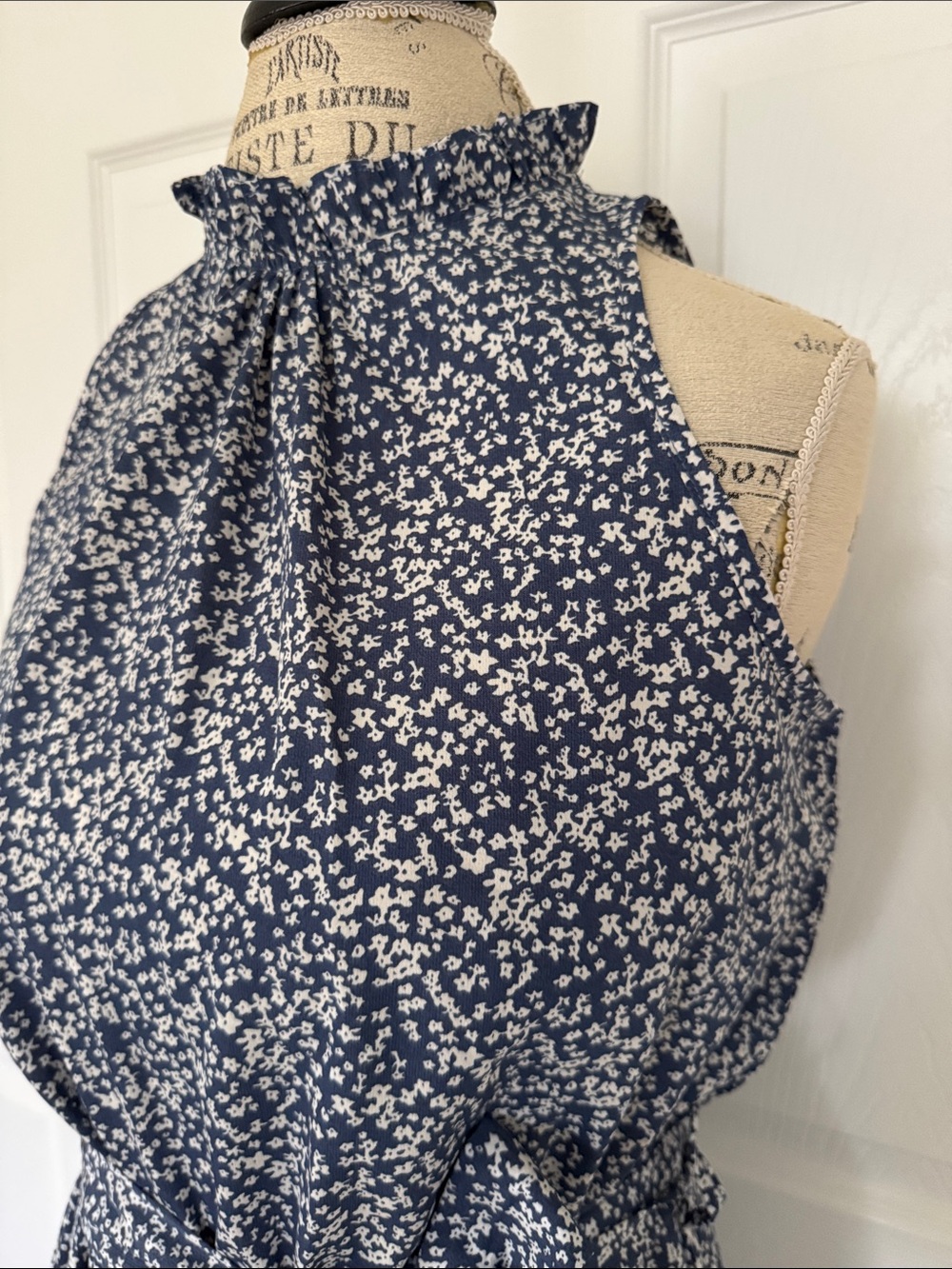Blue/white Floral print Women's Dress-NWT